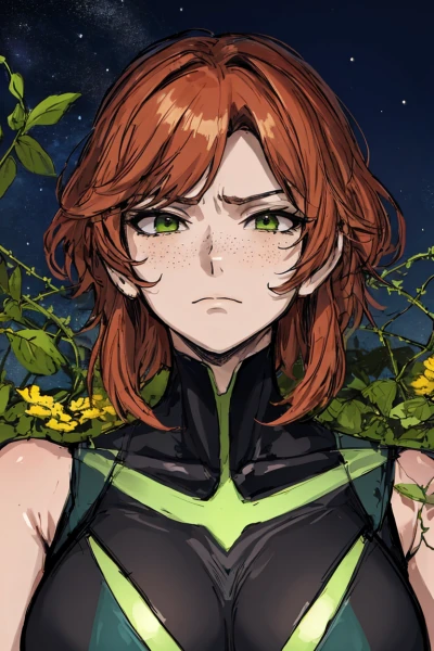 SFW portrait of adult public character Azalea Flores, age 46